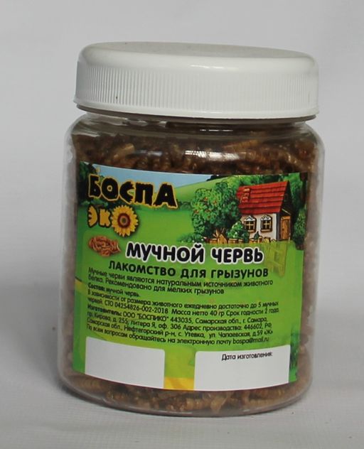 БОСПА ЭКО лак. Мучной червь банка 40 г