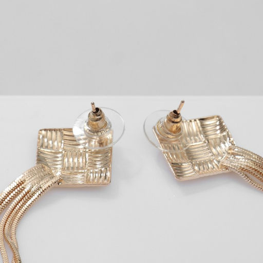 Серьги висячие Одиссея плетение, цвет золото - Queen fair фото 2