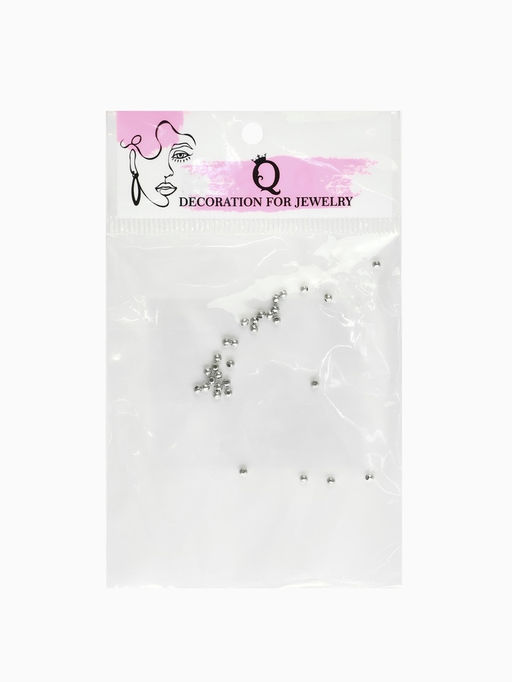 Цена за 5 шт. Кримп - зажимная бусина СМ-368, набор 30 шт. 2 мм, цвет серебро