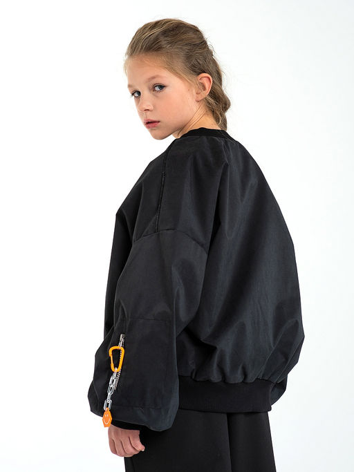 Черная куртка-бомбер, модель 1701 - Mooriposh фото 6