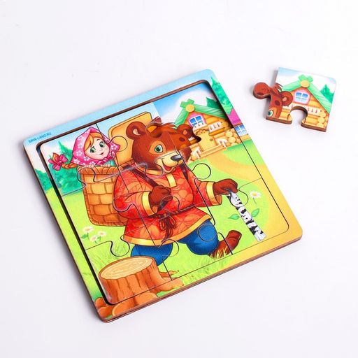 Пазл Маша и медведь, 9 деталей - Лесная мастерская фото 4