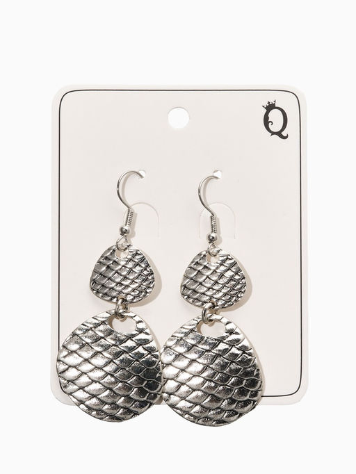 Цена за 2 шт. Серьги метал «Чешуя», цвет чернёное серебро