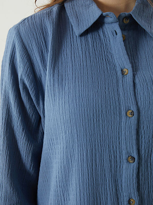 Dokulu Kad?n G?mlek Elbise