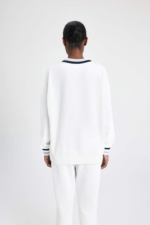 DeFactoFit Толстовка Oversize с принтом и V-образным вырезом  фото 9