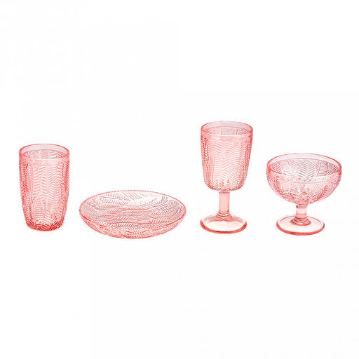 Листья Креманка стеклянная 360мл, д11,5см h10,8см, рельефное, цветное стекло, цвет - розовый (Китай) - Домашняя мода фото 3