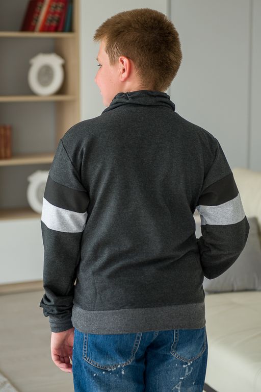 Толстовка подростковая из футера Оскар антрацит - Амадэль фото 11