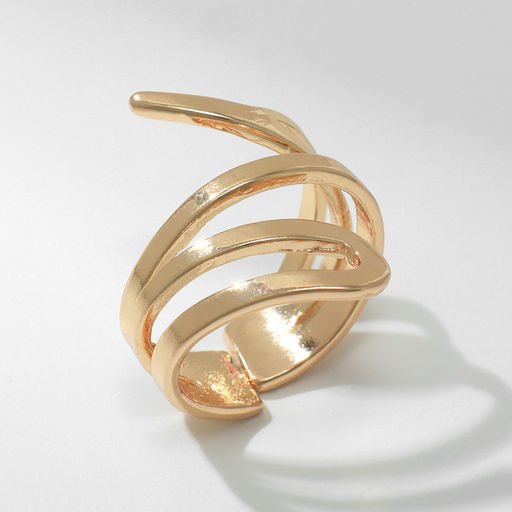 Кольцо металл Тренд витое, цвет золото, безразмерное - Qf фото 3