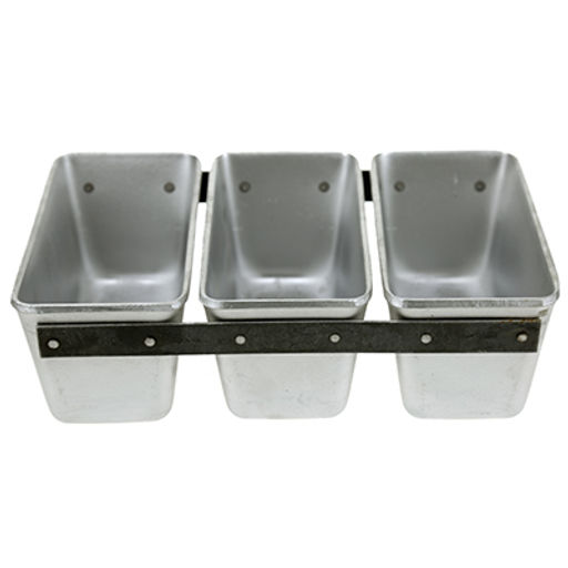 Форма для хлеба алюминиевая 500гр 3-х секционная, 32х21х10см, s6мм, литая (Россия) - Домашняя мода фото 2