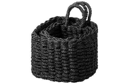 Набор 3 плетеных корзин 1 корзинка 13*13*20см, 1 корзинка 16*16*23см, 1 корзинка 19*19*26см, черны - Elan gallery фото 4