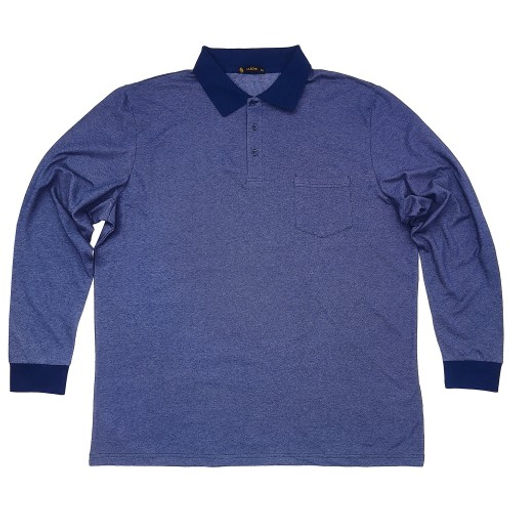 Рубашка-поло с рукавами "Fazo-R" великан (пике синий негатив)