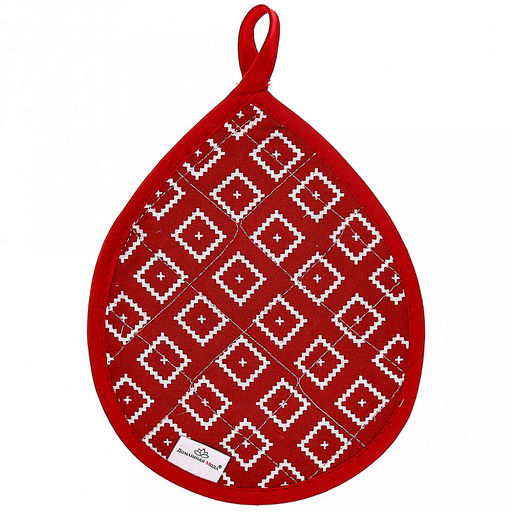 "Диагональ брусничный" Кухонный комплект: прихватка 20х15,5см "Капелька" - 2шт, хлопок "Премиум" 191г/м2 - хлопок 100%, наполнитель - ватин 280гр/м2, "Домашняя мода" (Россия)