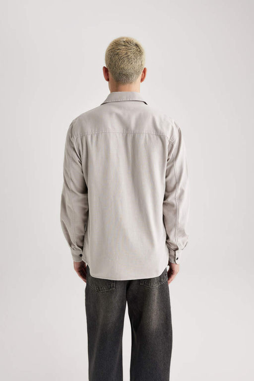 Хлопковая рубашка обычного кроя с длинными рукавами - Defacto фото 6