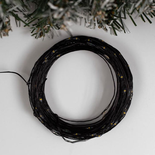 Гирлянда Нить 20 м роса, IP20, чёрная нить, 200 LED, свечение тёплое белое, 12 В - Luazon lighting фото 2