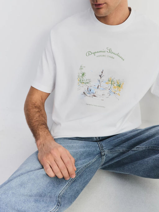 Футболка с принтом из 100% хлопка ZR2605043403-5 / Zarina  фото 3