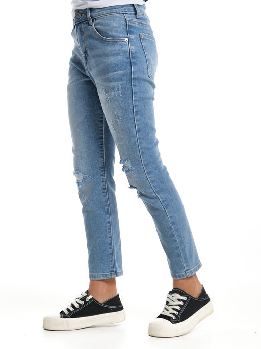 Джинсы синие для девочки 33-1062 синий - Mini maxi фото 13