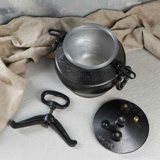 Казан (скороварка) 5,0 л Афганский, черный с боковыми ручками (Н106)