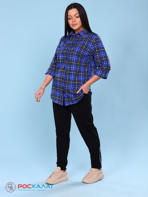 Женская трикотажная рубашка т.синий КР-02 (3)