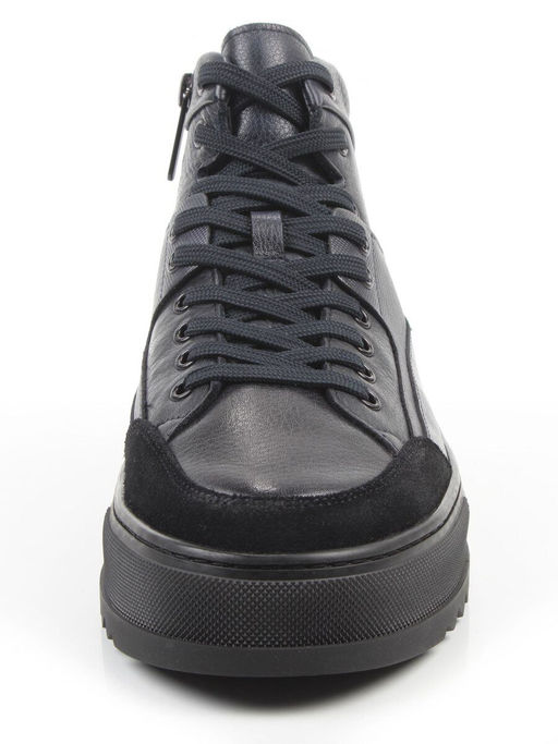 05-B203B-1M-C DK.BLUE Ботинки зимние мужские (натуральная кожа, натуральный мех)