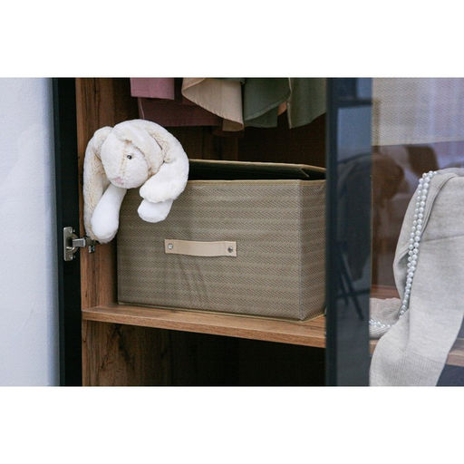 Короб стеллажный для хранения с крышкой Доляна Гусиная лапка, 403025 см, бежевый  фото 8
