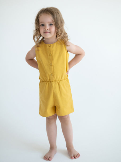 Комбинезон ромпер для девочки, желтый - Lesi kids фото 10