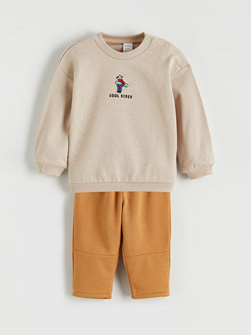 Bisiklet Yaka Erkek Bebek Sweatshirt ve E?ofman Alt?