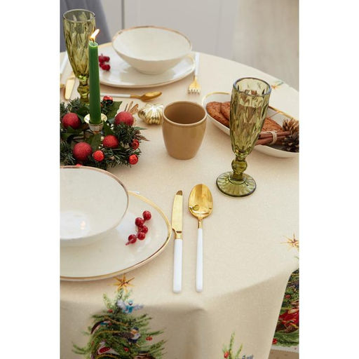 Скатерть новогодняя Этель Noble Christmas d=220 +/- 3см с ГМВО, 100% хлопок, саржа 190 гр/м2  фото 8