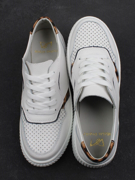 03-C930-9A WHITE Полуботинки спортивные женские (натуральная кожа)