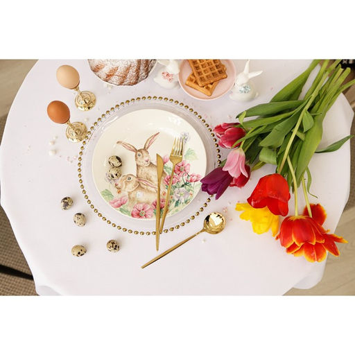 Тарелка фарфоровая обеденная Доляна Зайка, d=25,5 см, цвет белый  фото 14