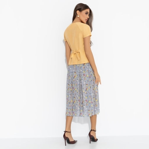 Костюм с юбкой приталенного силуэта Любовь вне правил (2 в 1 желтый) - Charutti фото 5