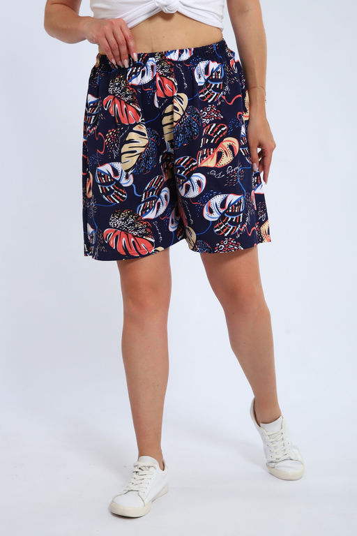 Шорты женские из кулирки Цветник папоротник макси