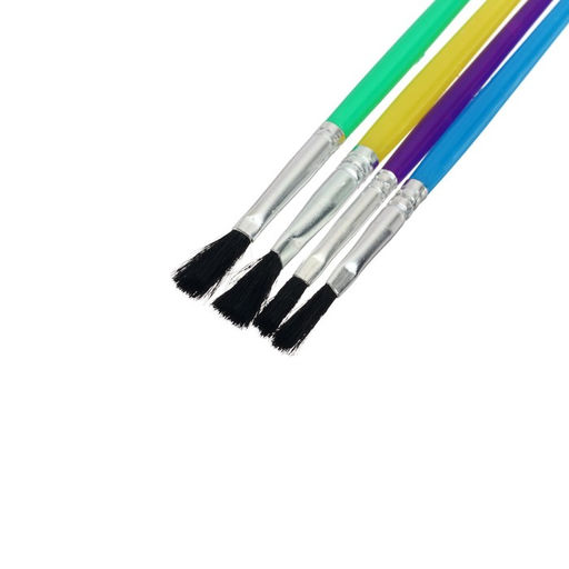 Цена за 3 шт. Набор кистей для рисования, нейлон, 4 штуки, плоские, пластиковые цветные ручки, международный размер