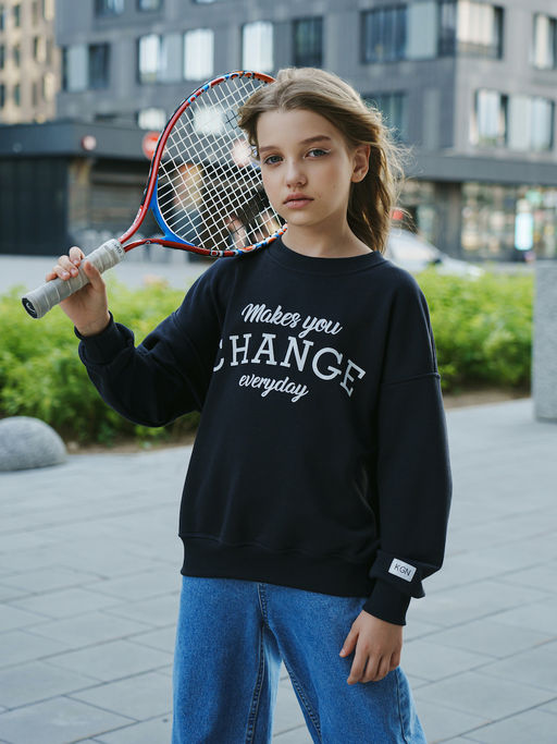 Темно-серая толстовка для девочки - Kogankids фото 8