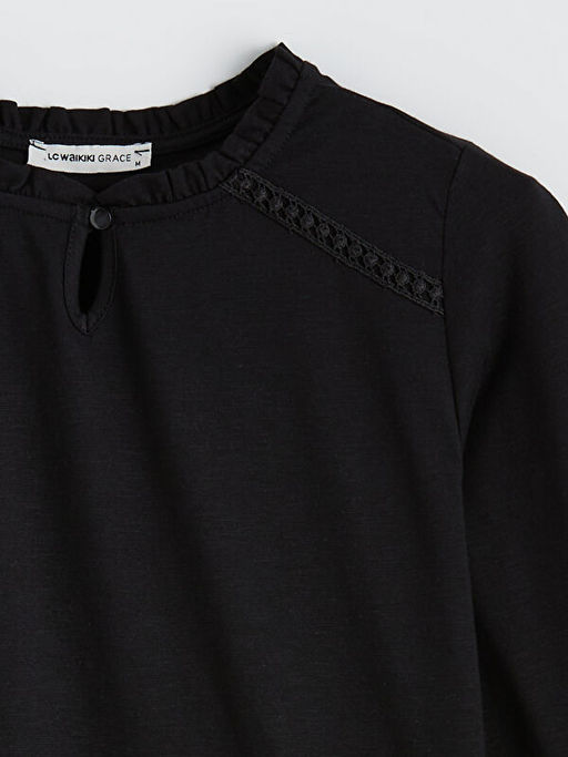 Bisiklet Yaka Nak??l? Bluz