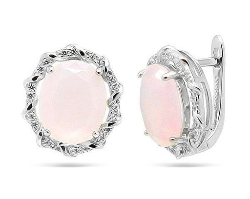 Серьги из серебра розовый кварц, МЦВ970
