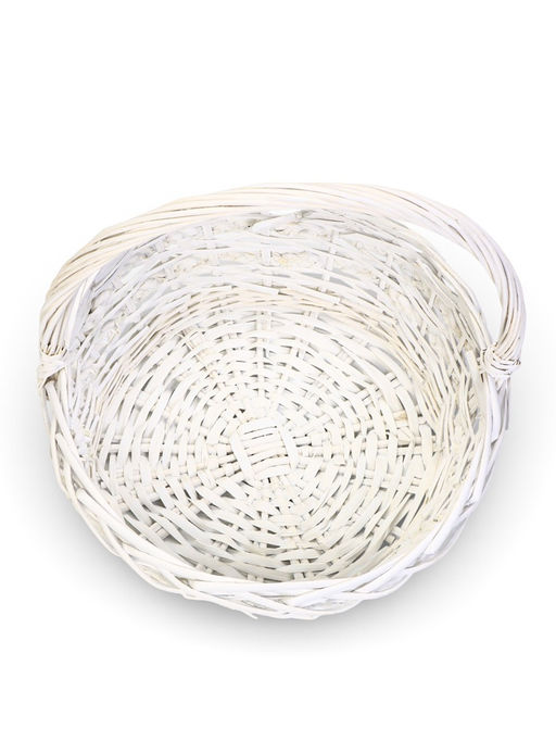 Корзина плетёная для хранения Vara, с ручкой, белая, набор 3 шт.