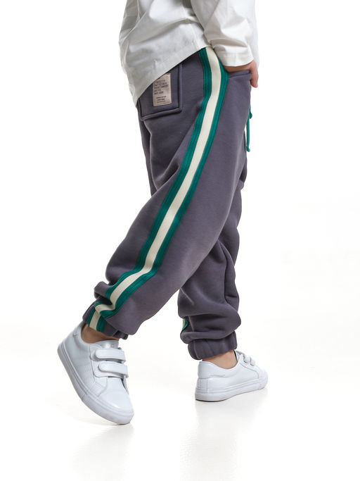 Брюки с лампасом для мальчика штаны спортивные 22-7681 светлый графит - Mini maxi фото 12
