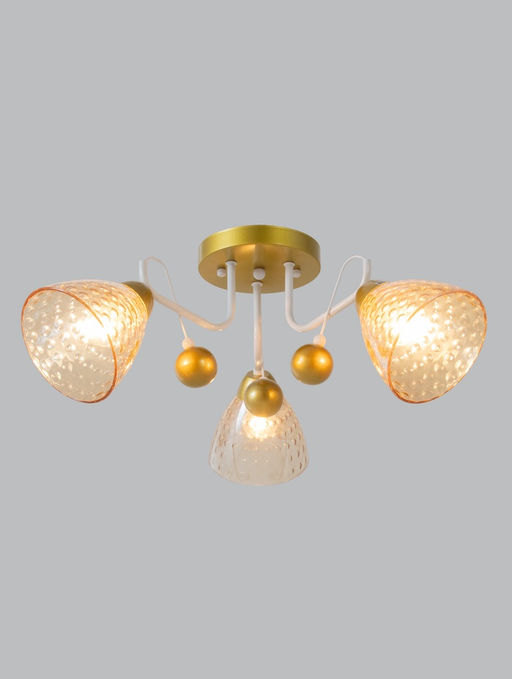 Люстра 12233/3, 3хE27, 60 Вт, золото/белый