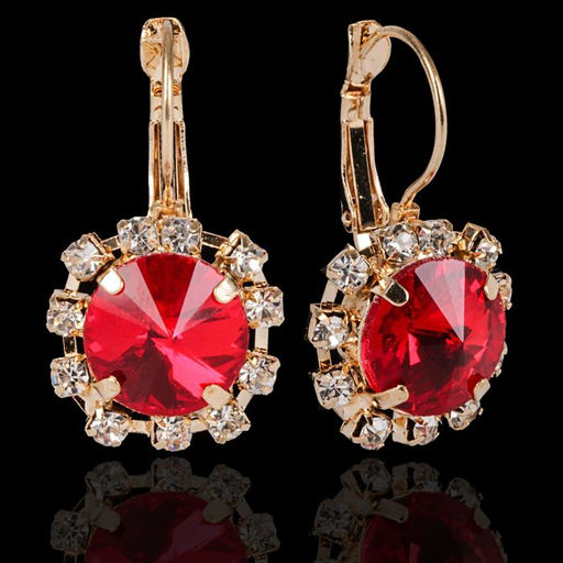 Серьги со стразами Круг вечеринка, крупный, цвет МИКС - Queen fair фото 5