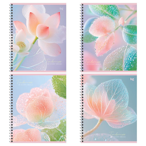 Тетрадь 96л. на спирали BG "Цветочная нежность" клетка (Т5гр96_лс 57654) soft-touch ламинация