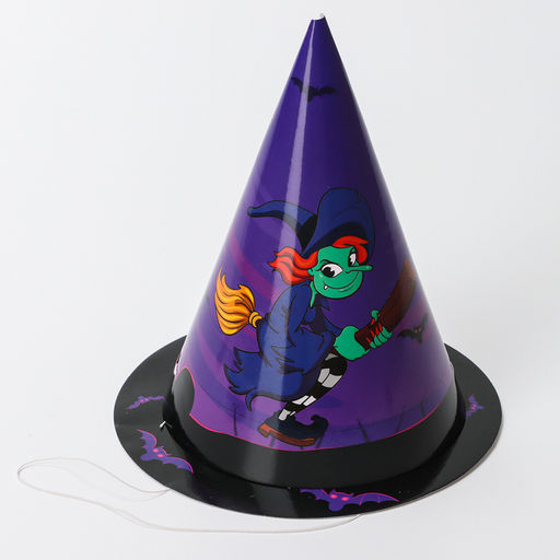 Цена за 6 шт. Колпак праздничный бумажный Ведьмочка, на Хэллоуин - Страна карнавалия фото 4