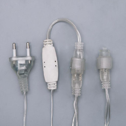 Гирлянда «Бахрома» 3×0.9 м, IP44, УМС, прозрачная нить, 232 LED, свечение мульти, 220 В