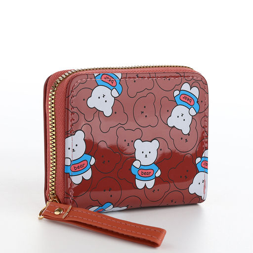 Кошелёк на молнии, коричневый