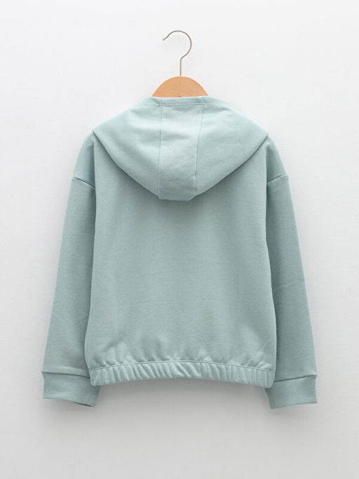 Kap??onlu Bask?l? Uzun Kollu K?z ?ocuk Sweatshirt - Waikiki фото 2