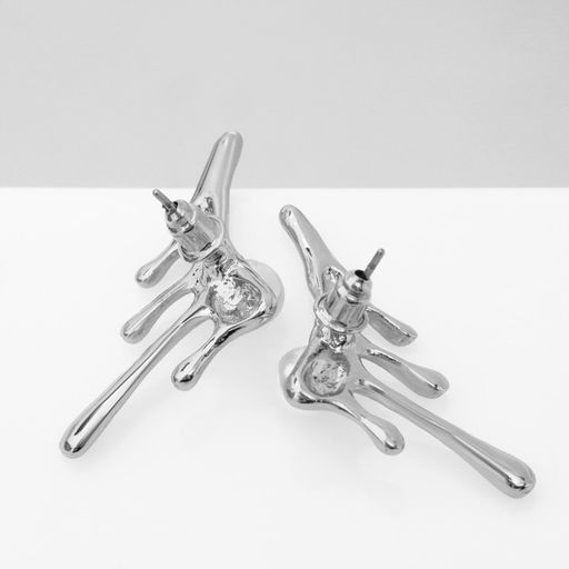 Серьги с жемчугом Таяние круг, цвет серебро - Qf фото 2