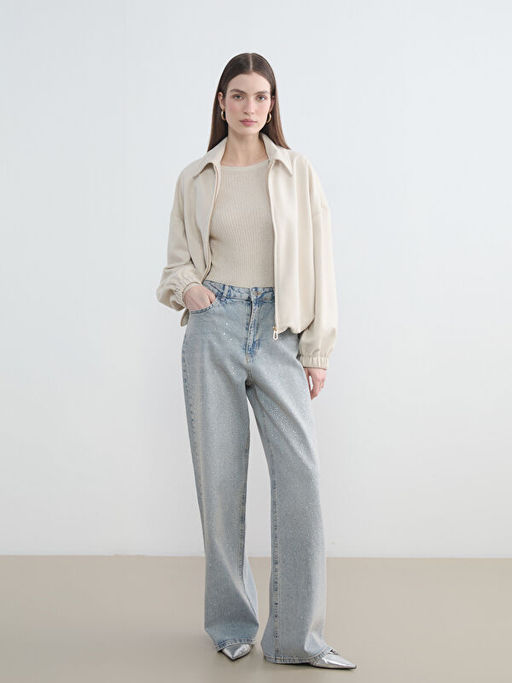 Wideleg Ta?l? Kad?n Jean Pantolon