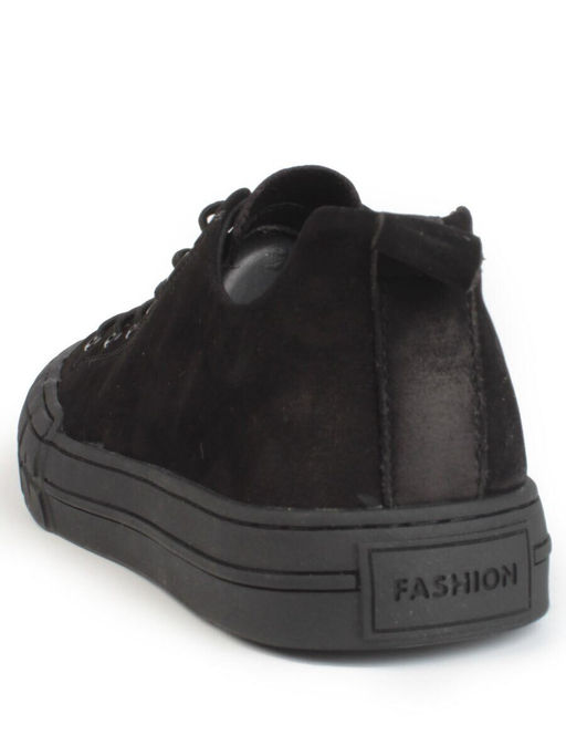 03-N72699-1 BLACK Полуботинки спортивные мужские (натуральная замша)