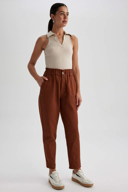 Мешковатые брюки из габардина из 100% хлопка - Defacto фото 2