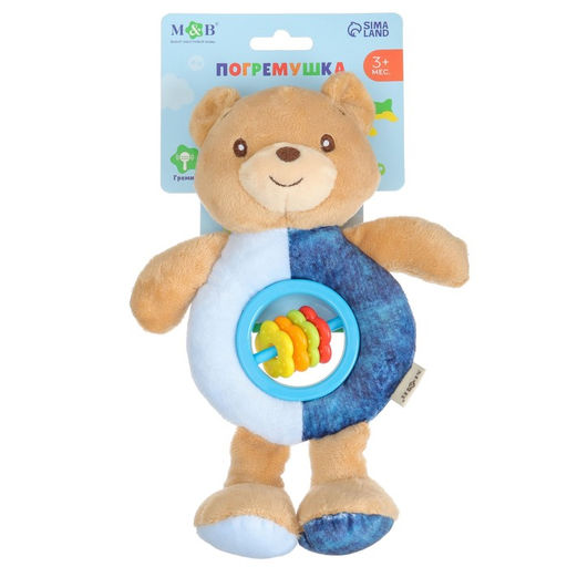 Игрушка-погремушка мягкая M&B «Мишка», от 3 мес.