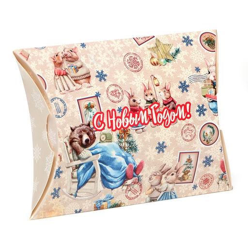 Цена за 10 шт. Коробка складная, подарочная новогодняя «С Новым годом» 19×14×4 см