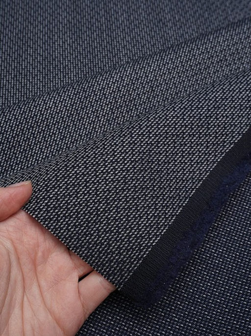 Шерсть костюмная Мираж цв.т.чернильно-синий, ш.1.55м, шерсть-100%, 190гр/м.кв - Купава фото 4